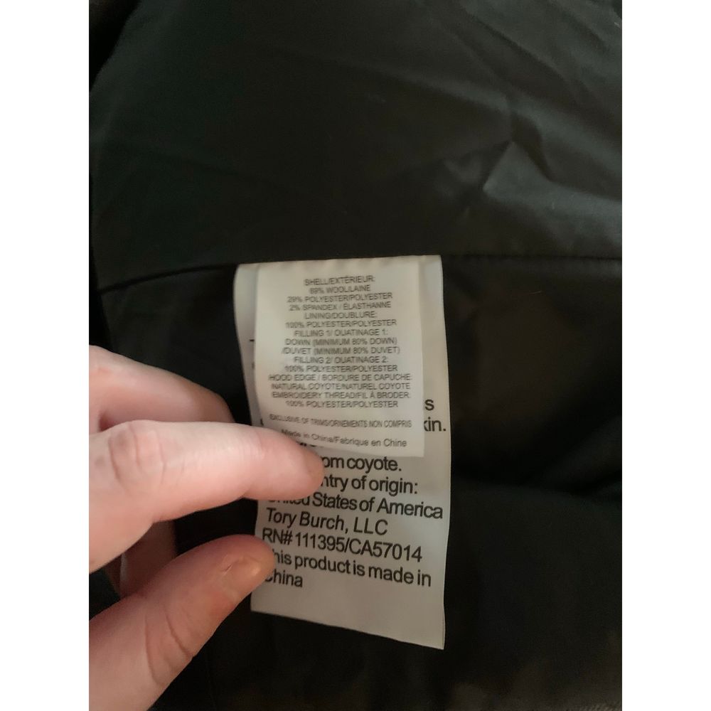 Tory Burch Gray Puffer Coat with Faux Fur Trim - Picture 7 of 8